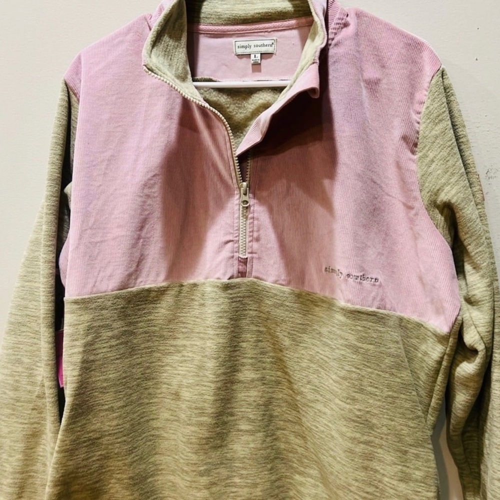 SIMPLY SOUTHERN KHAKI LONG SLEEVE CORDY PULLOVER JACKET